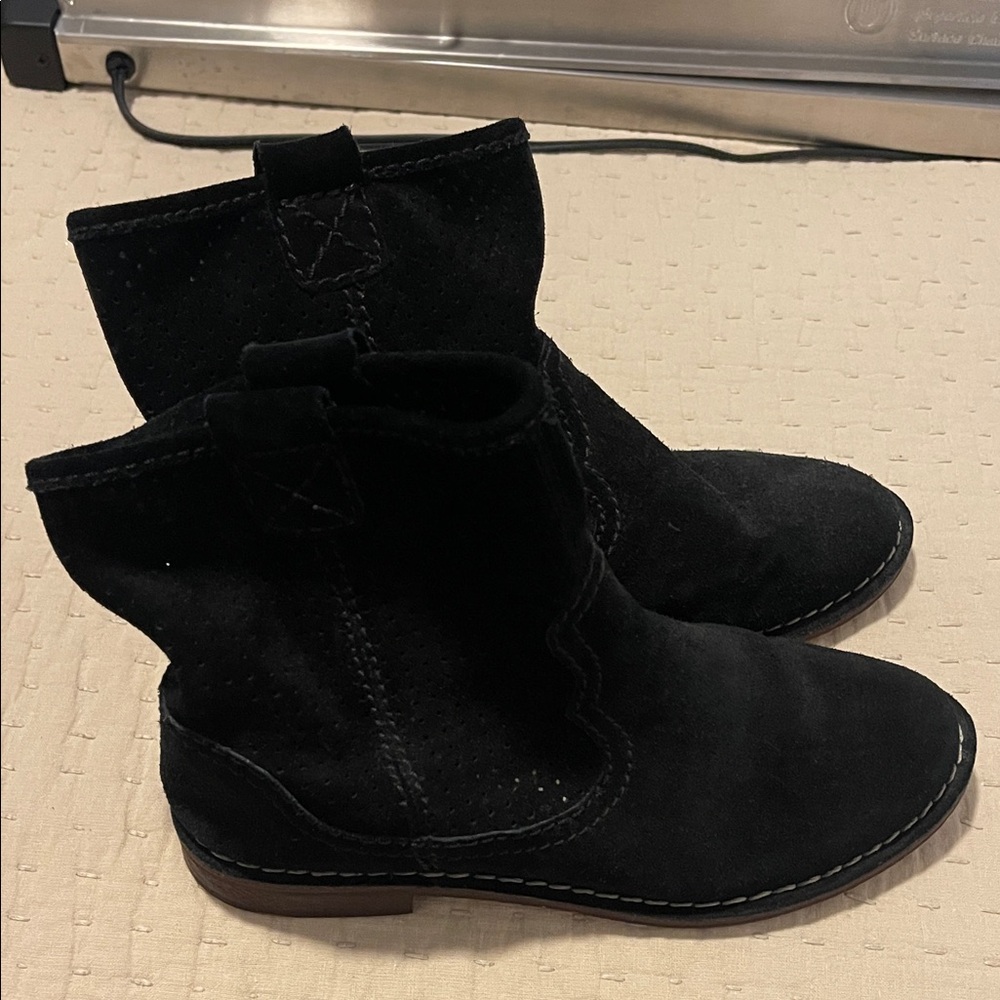 Clarks Black Suede Ankle Booties